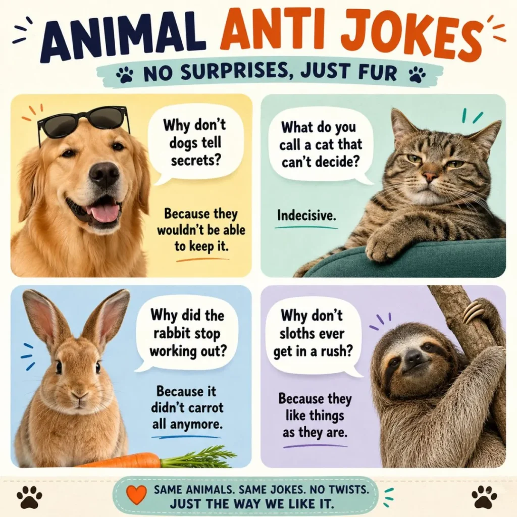 🚗 Animal Anti Jokes (No Surprises, Just Fur)