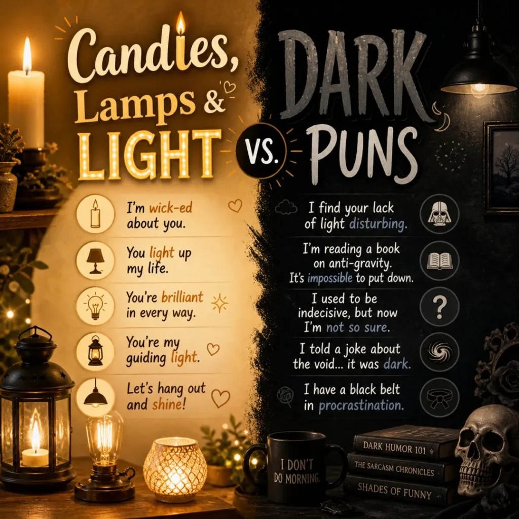 Candles, Lamps & Light vs. Dark Puns