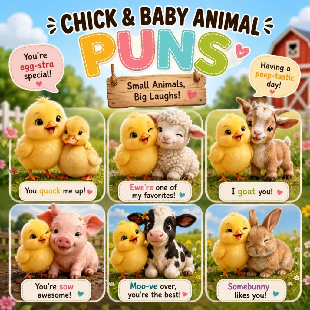 Chick & Baby Animal Puns