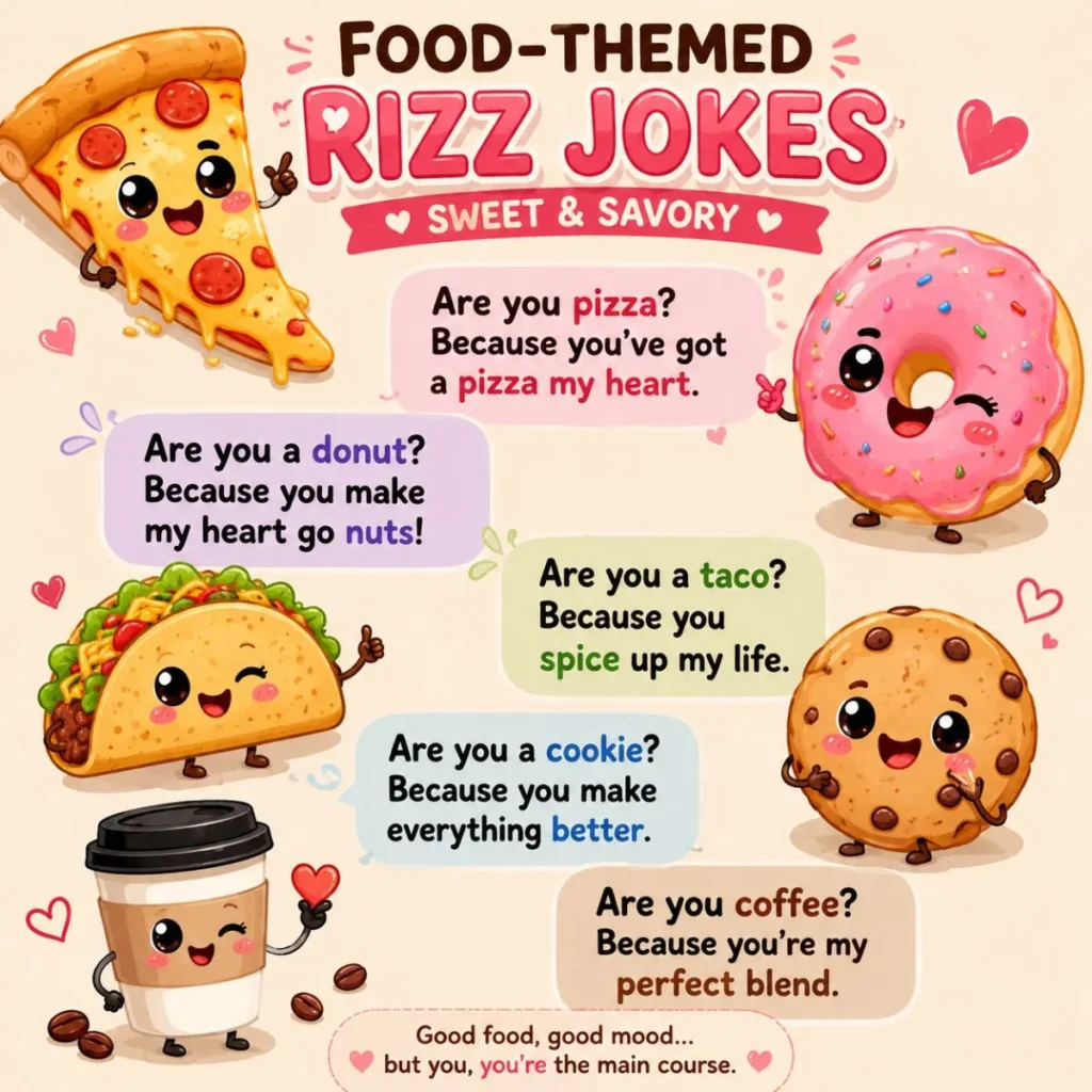 🍕 Food-Themed Rizz Jokes (Sweet & Savory)