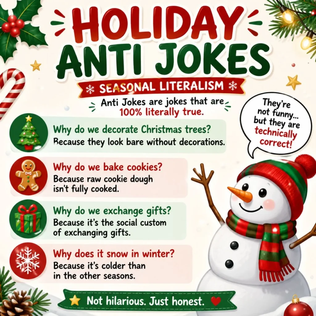 🎄 Holiday Anti-Jokes (Seasonal Literalism)