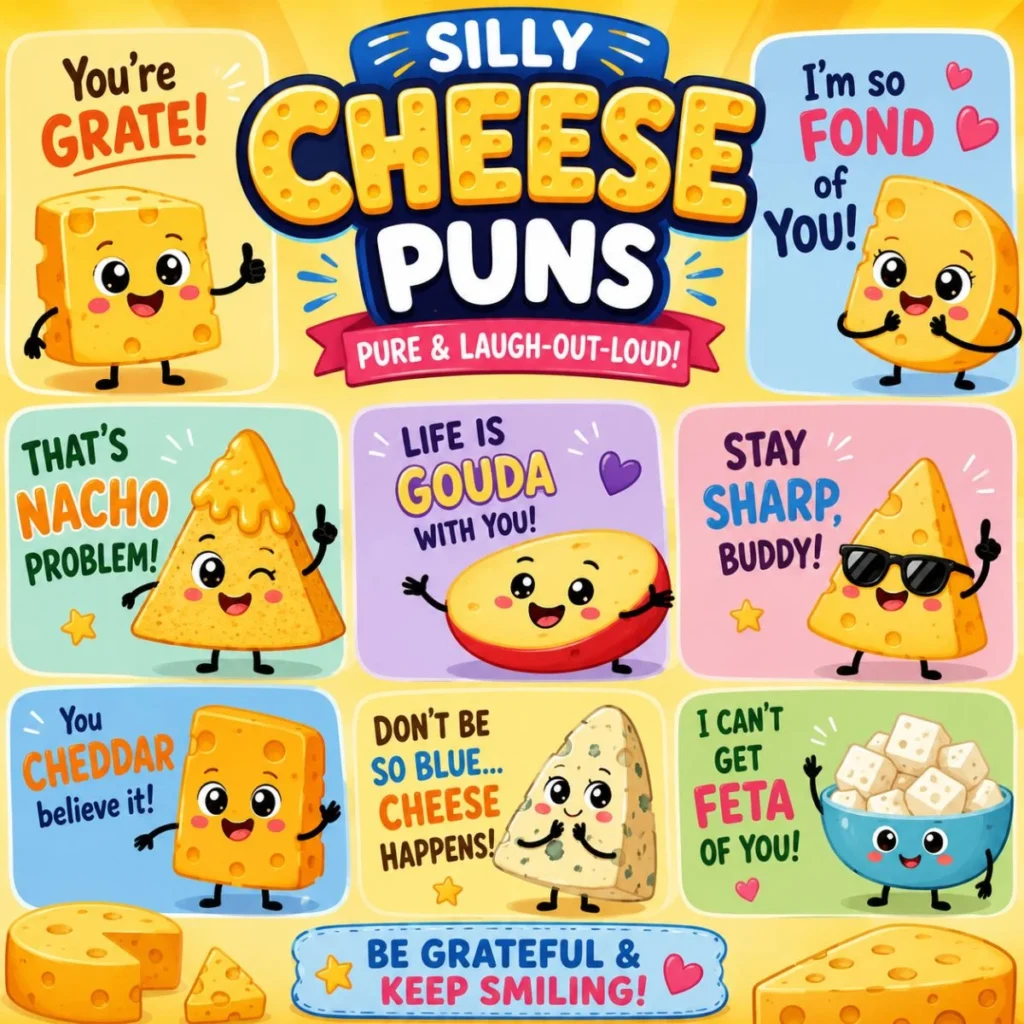 Kid-Friendly Silly Cheese Puns (Pure & Laugh-Out-Loud)