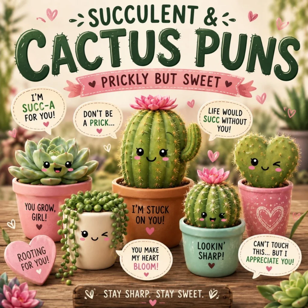 đ” Succulent & Cactus Puns (Prickly but Sweet)