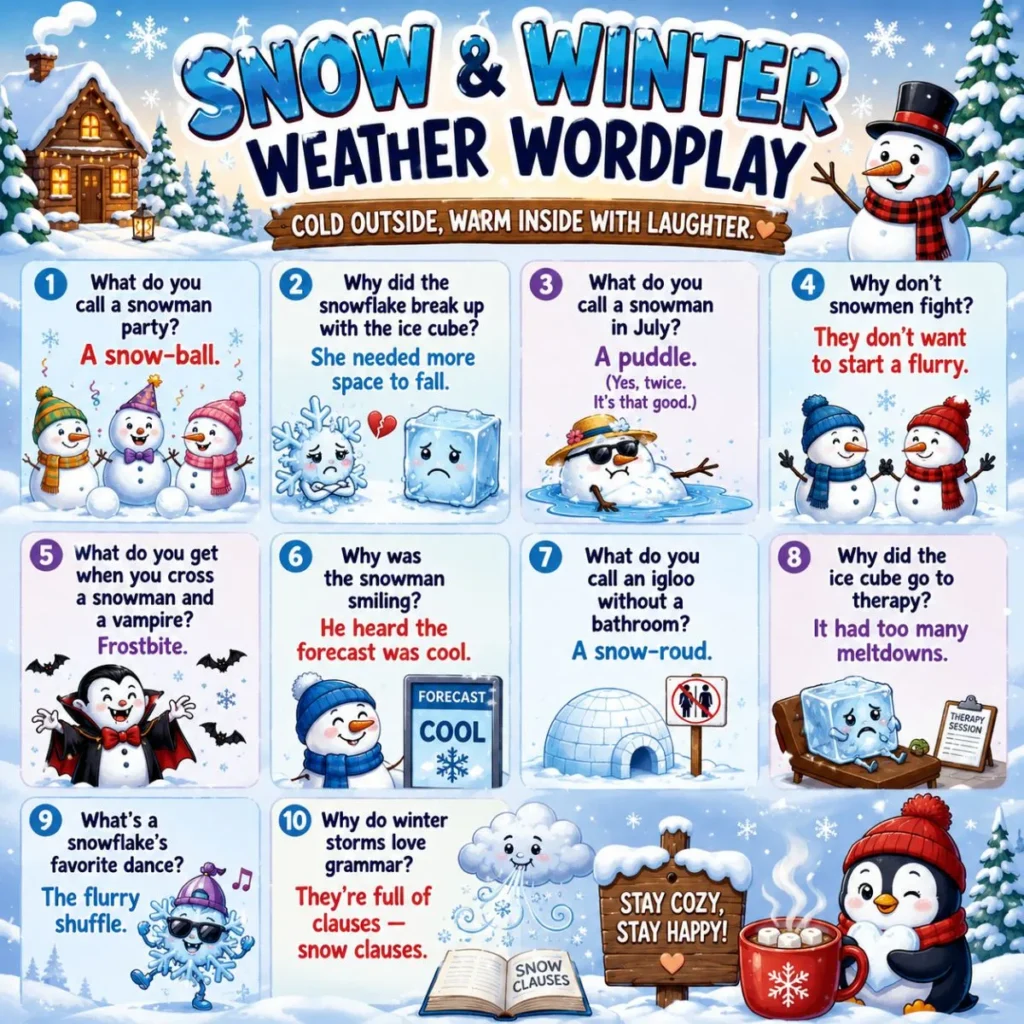 ❄️ Snow & Winter Weather Wordplay