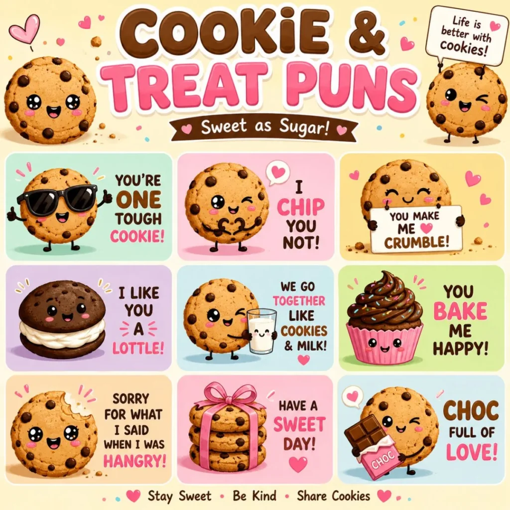 🍪 Cookie & Treat Puns (Sweet as Sugar)