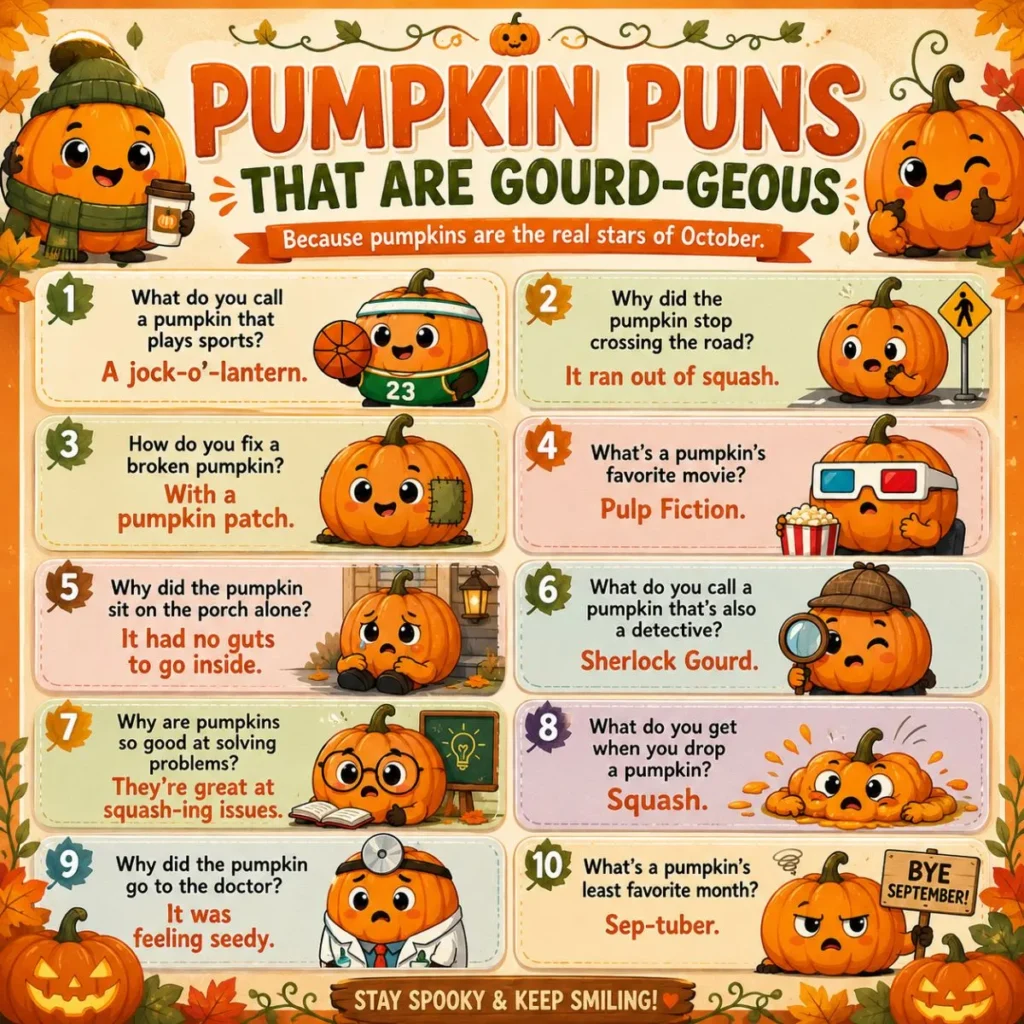 🎃 Pumpkin Puns That Are Gourd-geous