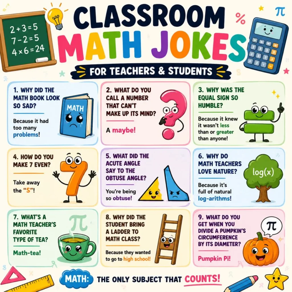 👩‍🏫 Classroom Math Jokes for Teachers & Students