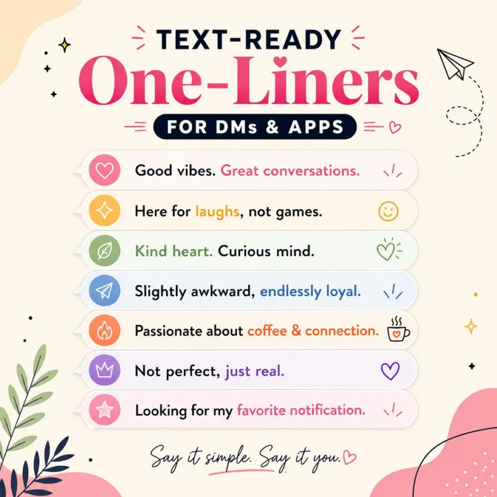 📱 Text-Ready One-Liners: For DMs & Apps