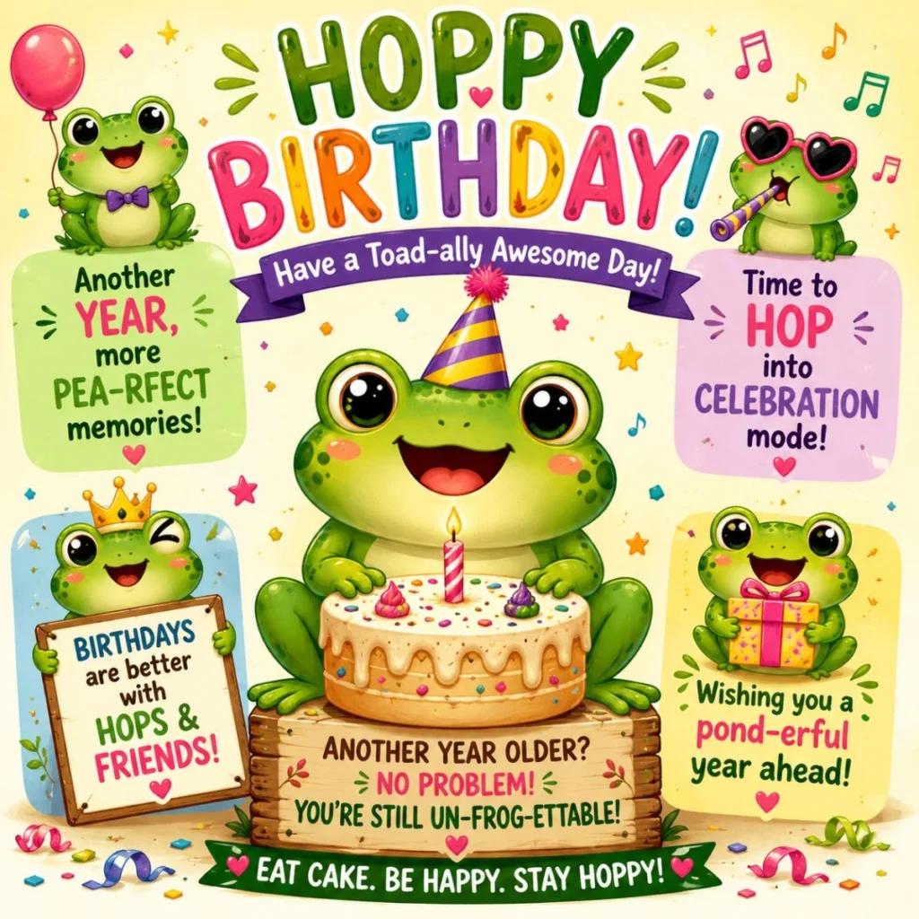 🎉 Birthday & Celebration Frog Puns