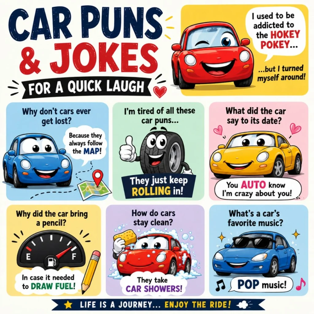 🃏 Car Puns & Jokes for a Quick Laugh