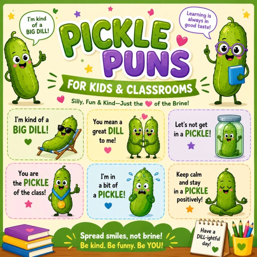 đ§ Pickle Puns for Kids & Classrooms