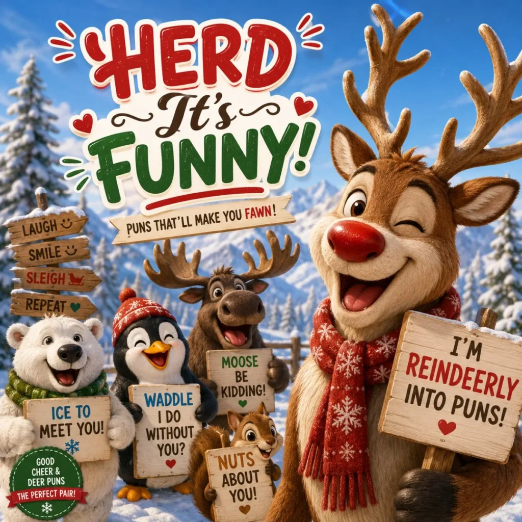 🦌 Reindeer & Animal Puns (Herd It’s Funny)