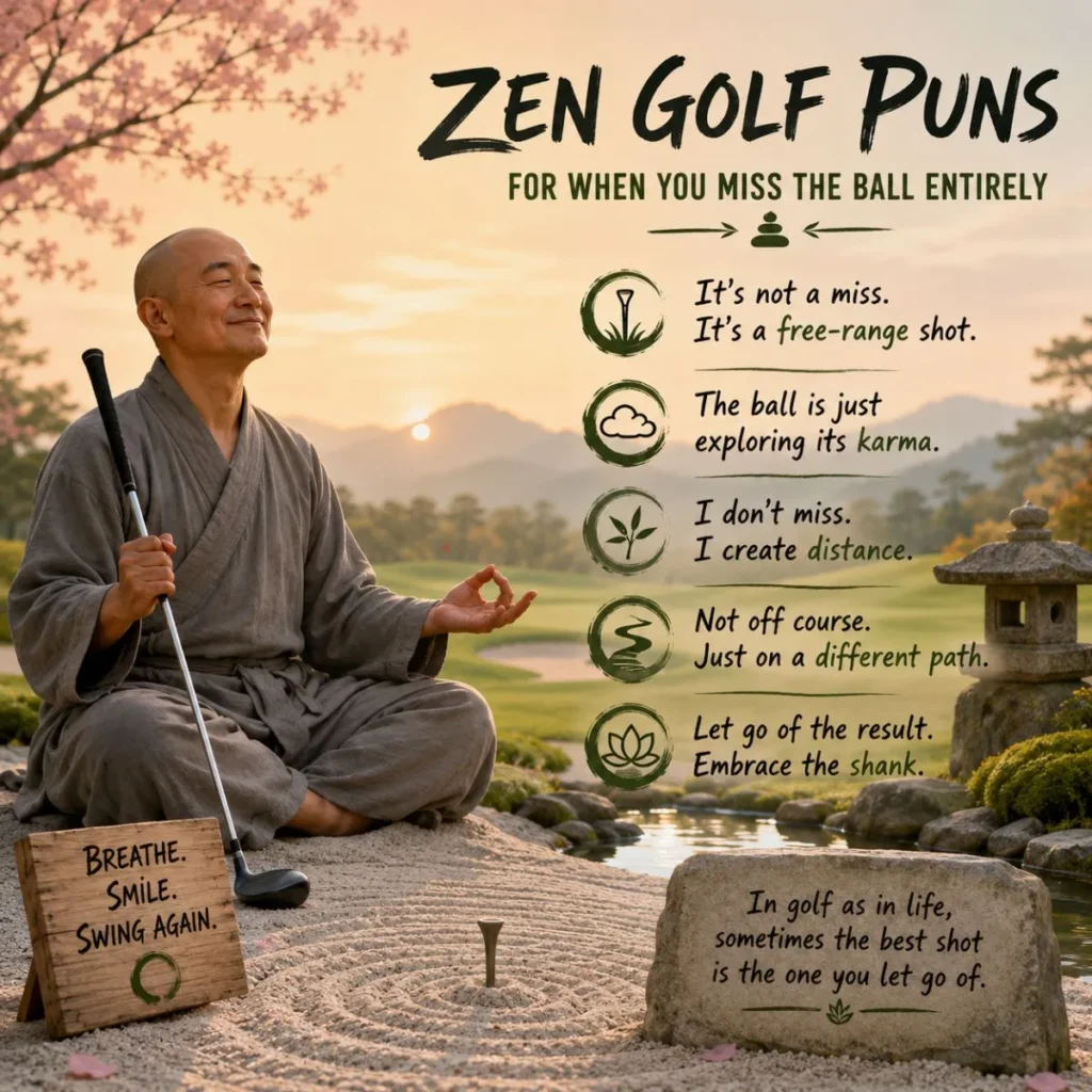 🧘 Zen Golf Puns (For When You Miss the Ball Entirely)