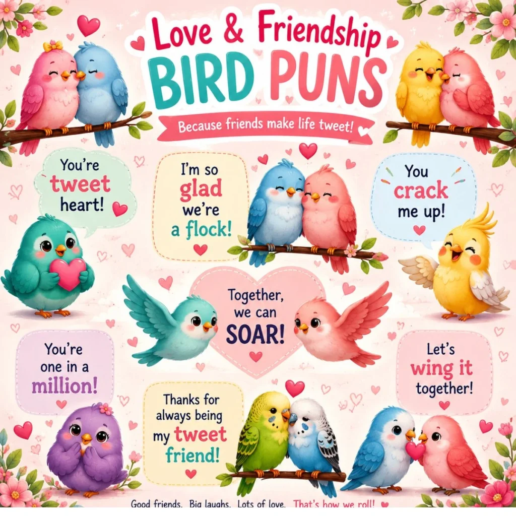 Love & Friendship Bird Puns (Cute & Sweet)
