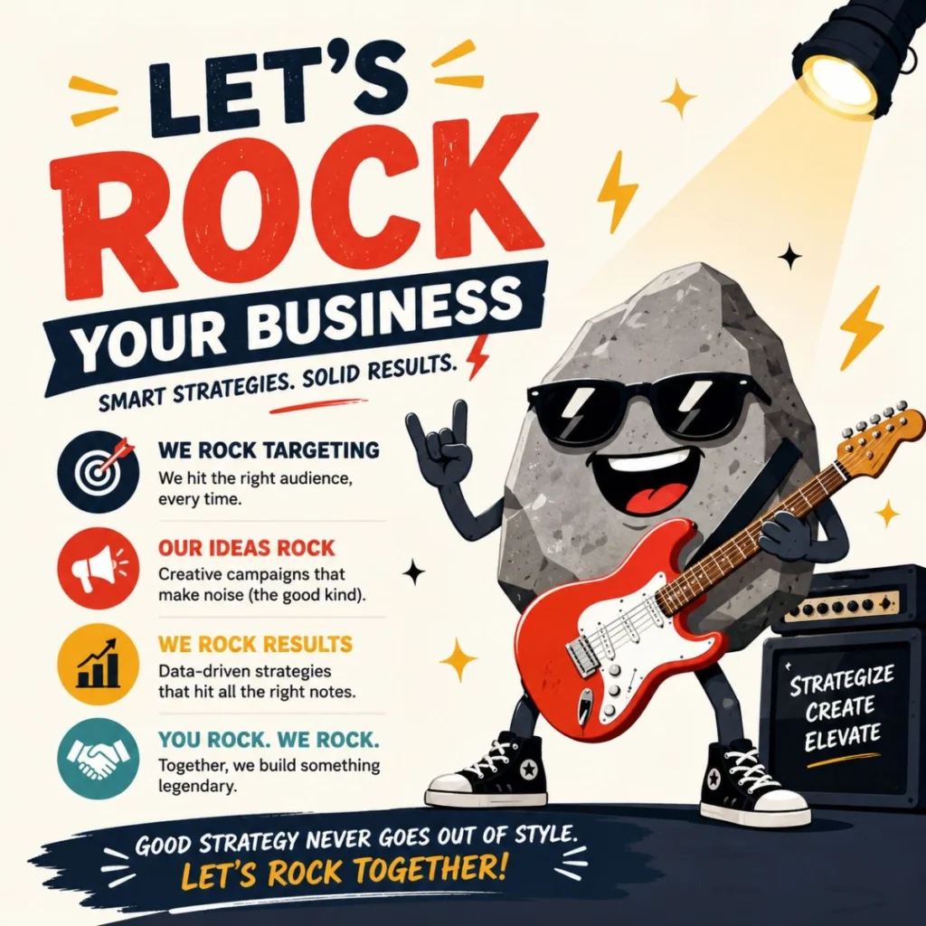 💼 Business & Marketing Rock Puns (Clean for Brands)