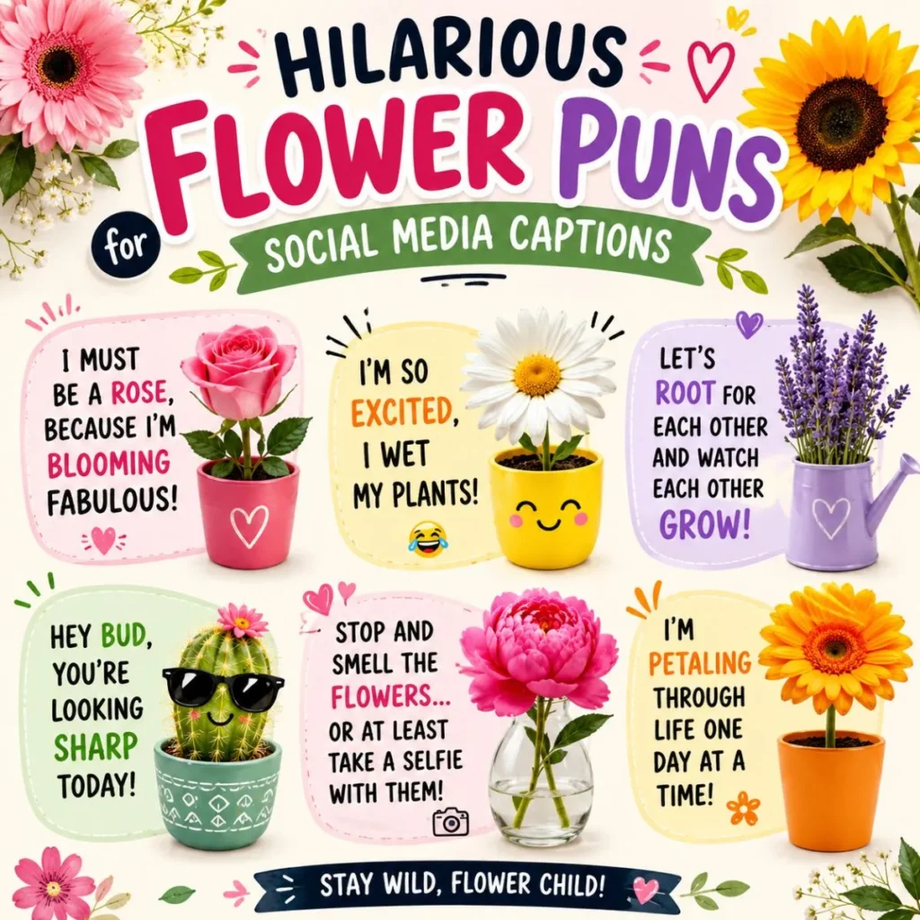 Hilarious Flower Puns for Social Media Captions