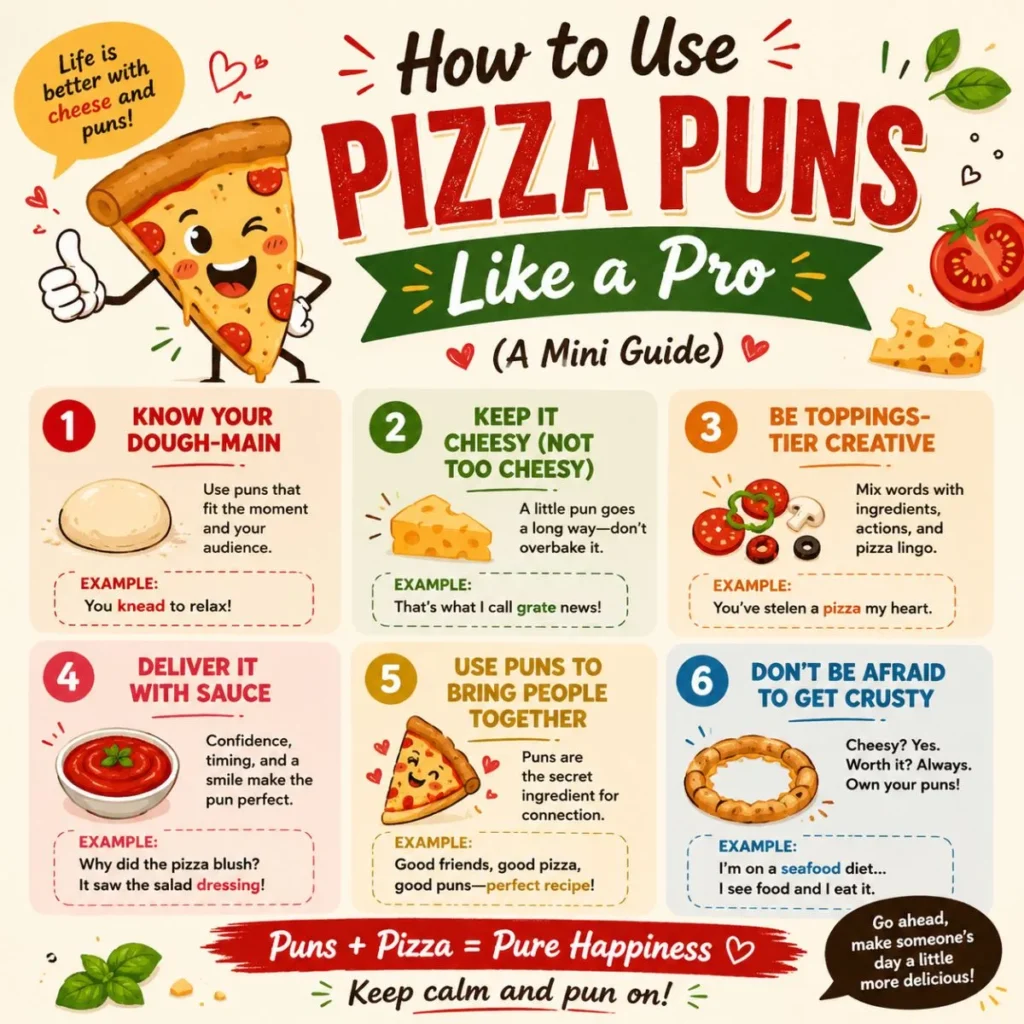 ✍️ How to Use Pizza Puns Like a Pro (A Mini Guide)