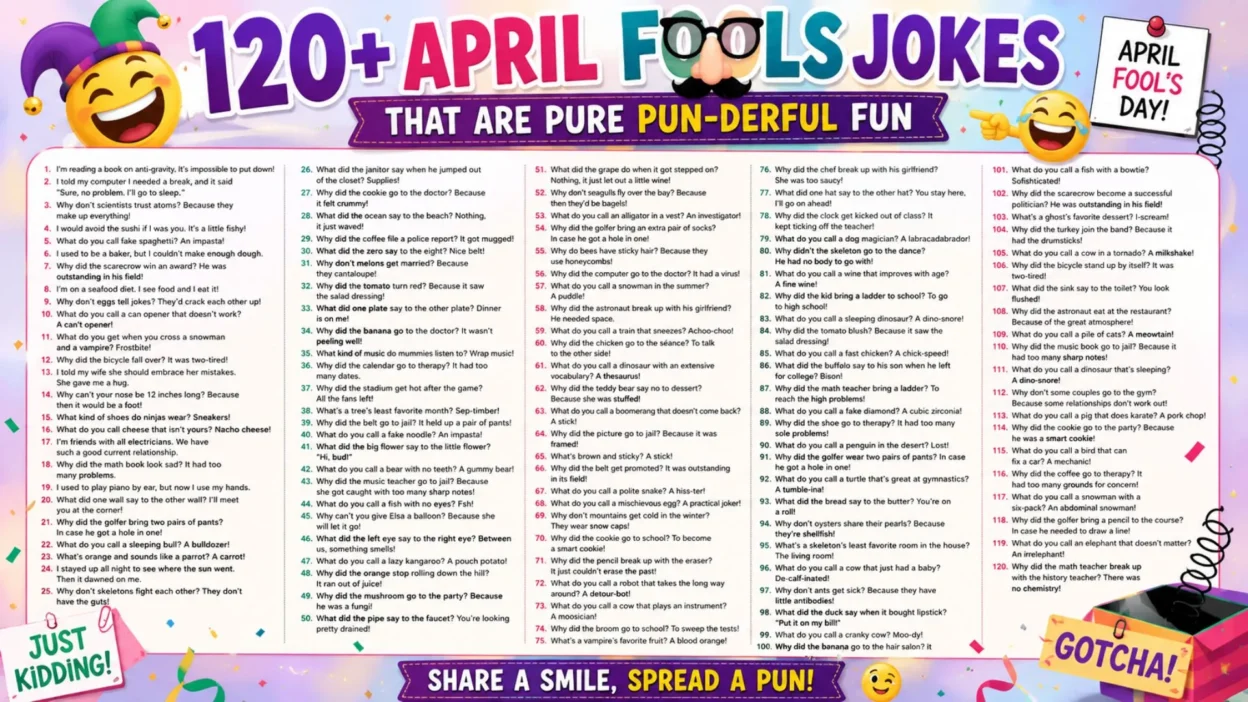 April Fools Jokes 120+ Clean Punny Pranks for 2026 🎭