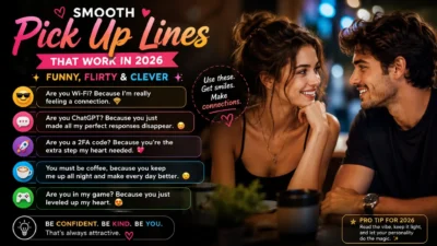 Smooth Pick Up Lines That Work in 2026 (Funny, Flirty & Clever)