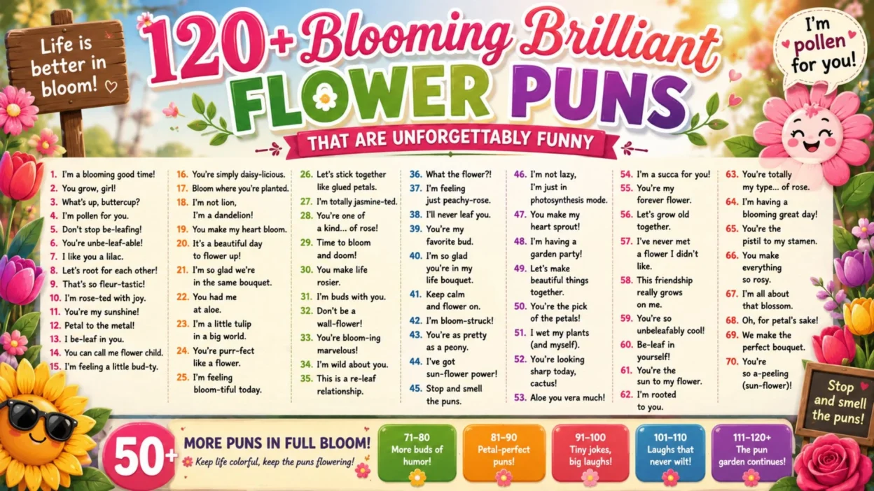 120 Blooming Brilliant Flower Puns That Are Unforgettably Funny